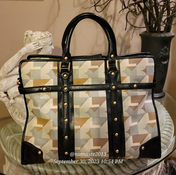 L.A.M.B. by Gwen SBelmond Geometric Tote Shoulder Bag Crossbody Luxury #534 - Picture 5 of 15